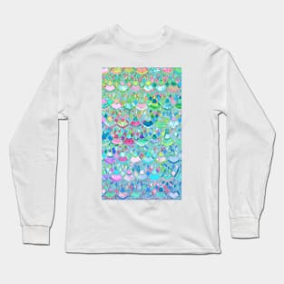 Art Deco Watercolor Patchwork Pattern 2 Long Sleeve T-Shirt